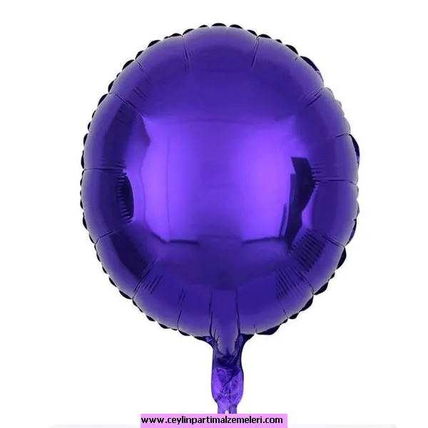 Mor 18 İnç Yuvarlak Folyo Balon